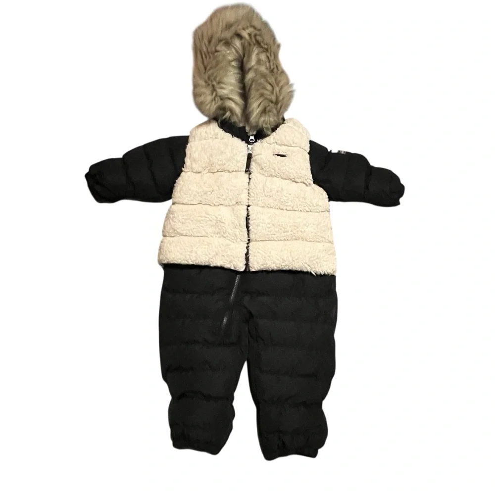 Noruk Sam Baby One-Piece Snowsuit Bunting‎ Black and Cream 12 months